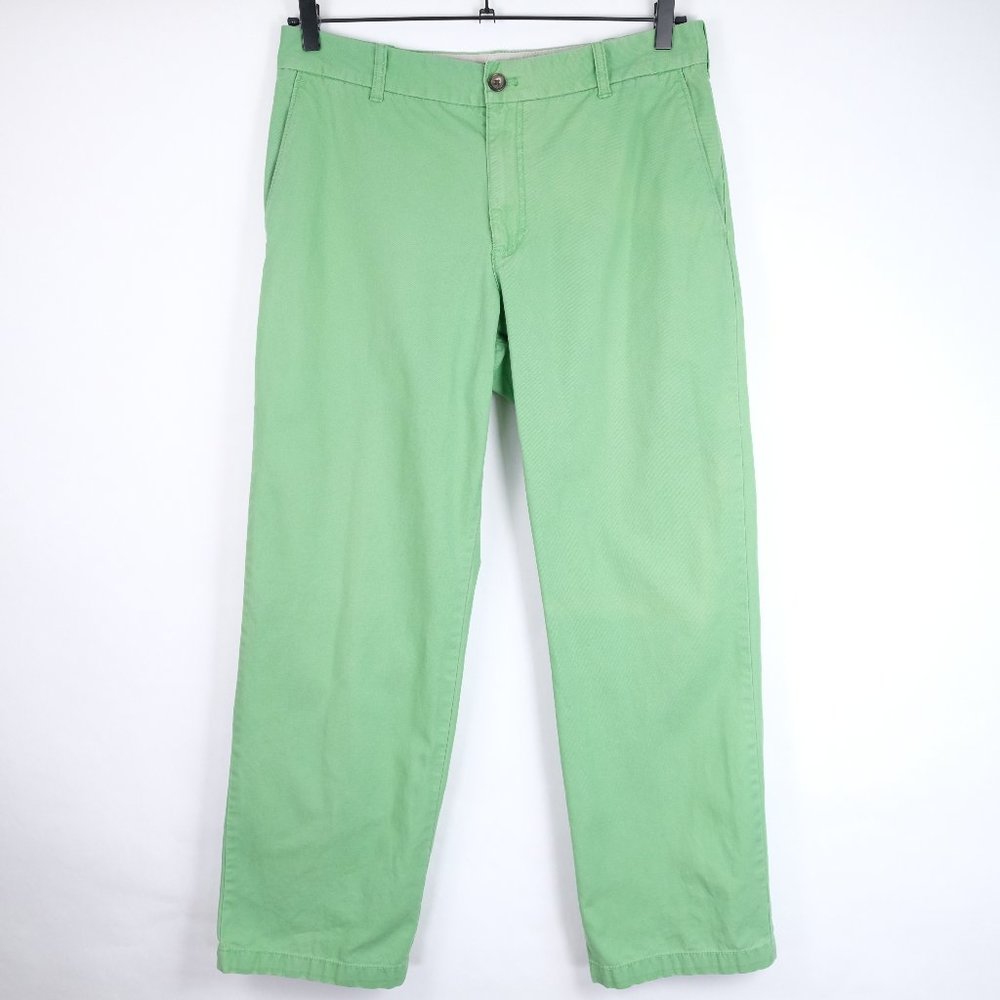Izod Saltwater Straight Fit Men's 34x32 Green Chino Pants